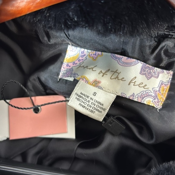 Band of the free Val collard black stunning fir coat jacket Small - Picture 9 of 11